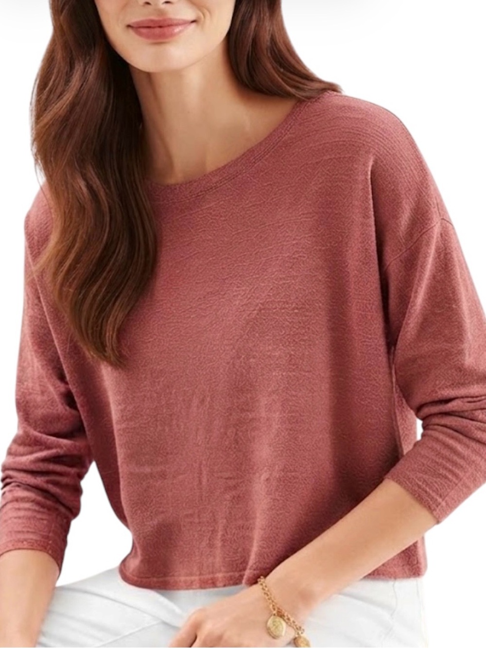 Eileen Fisher Organic Linen Crepe Stretch Sweater Pullover Knit